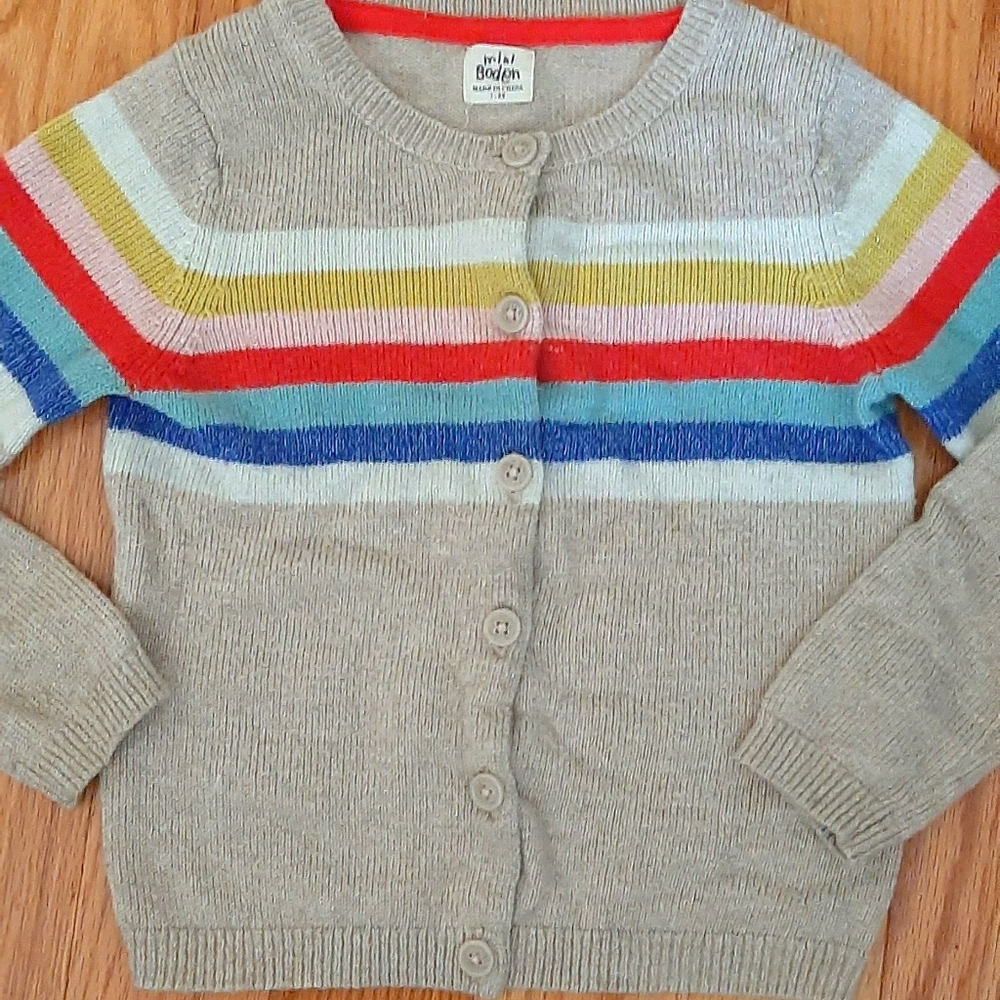 Mini Boden glitter stripe cardigan size 7 8